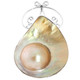 925 Silver Beautiful Iridescent Mabe Blister Cultured Pearl Sterling Pendant, 2"
