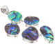 925 Silver Big A Grade Paua Abalone Shell Sterling Pendant, 2 1/2"