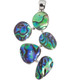 925 Silver Big A Grade Paua Abalone Shell Sterling Pendant, 2 1/2"