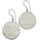 925 Silver Handcarved Owl Face Bison Bison Bone Carving Earring, 3/4"