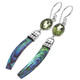925 Silver Lavish Green Peridot Paua Abalone Shell Drop Earrings, 1 7/8"