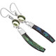 925 Silver Lavish Green Peridot Paua Abalone Shell Drop Earrings, 1 7/8"