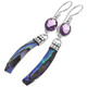925 Silver Purple Amethyst New Zealand Paua Abalone Shell Drop Earrings, 1 7/8"
