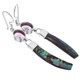 925 Silver Purple Amethyst New Zealand Paua Abalone Shell Drop Earrings, 1 7/8"