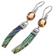 925 Silver Citrine New Zealand Paua Abalone Shell Drop Earrings, 1 7/8"