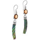 925 Silver Citrine New Zealand Paua Abalone Shell Drop Earrings, 1 7/8"