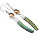 925 Silver Citrine New Zealand Paua Abalone Shell Drop Earrings, 1 7/8"