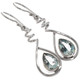 925 Silver Teardrop Pear Blue Topaz Sterling Drop Earrings, 1 1/4"