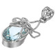 925 Silver Butterfly Filigree Natural Big Blue Topaz Sterling Pendant, 1 3/8"