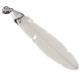 925 Silver Hand Carved Bison Bone Feather Scrollwork Sterling Pendant, 3 1/8"