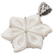 925 Silver Shimmering White Mother Of Pearl Shell Flower Pendant, 1 5/8"