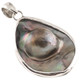 925 Sterling Iridescent Mabe Blister Pearl In Shell Sterling Pendant, 1 3/4"