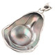 925 Sterling Iridescent Mabe Blister Pearl In Shell Sterling Pendant, 1 7/8"