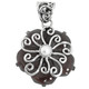 925 Sterling Brown Pen Shell Plumeria Flower Freshwater Pearl Pendant, 1 1/2"