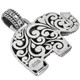 925 Silver Adorable Elephant Scroll Motif Detail Sterling Pendant, 1"