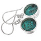 925 Silver Dainty Round Genuine Turquoise Pictured Sterling Earrings, 1/2"