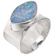 925 Silver Big Blue Natural Freeform Australian Opal Sterling Sz 6 Ring