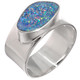 925 Silver Big Blue Natural Australian Opal Sterling Sz 8 Ring