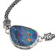 925 Silver Genuine Natural Huge Australian Opal Sterling Chain Bracelet, 7-8"