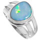 925 Silver Blue Natural Australian Opal Sterling Sz 6 Ring