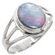 925 Silver Blue Natural Australian Opal Sterling Sz 8 Ring
