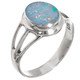 925 Silver Blue Natural Australian Opal Sterling Sz 9 Ring