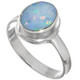 Large Natural Australian Opal 925 Sterling Silver Ring, Sz 7