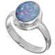 Large Natural Australian Opal 925 Sterling Silver Ring, Sz 7