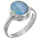 Large Natural Australian Opal 925 Sterling Silver Ring, Sz 7