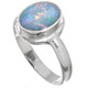 Large Natural Australian Opal 925 Sterling Silver Ring, Sz 7