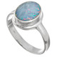 Large Natural Australian Opal 925 Sterling Silver Ring, Sz 7