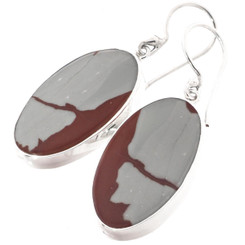 925 Silver Matched Cherry Creek Jasper Sterling Drop Dangle Earrings, 1 1/8"