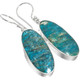 925 Silver Gorgeous Deep Aquamarine-tone Apatite Sterling Drop Earrings, 1 1/8"