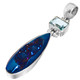 925 Silver Cobalt Blue Titanium Agate Druzy Topaz Sterling Pendant, 2"