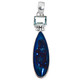925 Silver Cobalt Blue Titanium Agate Druzy Topaz Sterling Pendant, 2"