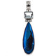 925 Silver Cobalt Blue Titanium Agate Druzy Topaz Sterling Pendant, 2"