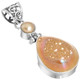 925 Silver Pearl Pink Gold-toneTitanium Druzy Drusy Sterling Pendant, 1 7/8"