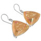 925 Silver Trillion Pink Gold-tone Titanium Agate Druzy Drusy Earrings, 7/8"