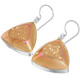 925 Silver Trillion Pink Gold-tone Titanium Agate Druzy Drusy Earrings, 7/8"