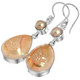 925 Silver Pink Gold-tone Sparkling Titanium Agate Druzy Pearl Earrings, 1 1/4"