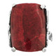 Red Sponge Coral Bali Scrollwork 925 Sterling Silver Ring