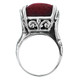 Red Sponge Coral Bali Scrollwork 925 Sterling Silver Ring