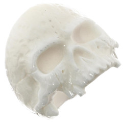 1" Large Mens Jawless Skull Bison Bone Hand Carving Ring