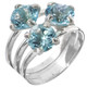 925 Silver Triple Blue Topaz Solitaire Band Sterling Us 6 Ring