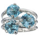 925 Silver Triple Blue Topaz Solitaire Band Sterling Us 6 Ring