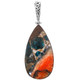 925 Silver Handmade Apatite Crystal In Matrix Sterling Pendant, 3"