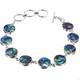 Blue Green New Zealand Paua Abalone Shell 925 Sterling Silver Bracelet, 6.5-7.5"