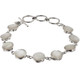 925 Silver White Genuine Oyster Mother Of Pearl Shell Bracelet, 6.5-7.5"