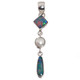 925 Silver Natural Australian Opal Freshwater Pearl Sterling Pendant, 1 5/8"