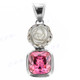 1 3/16" 925 Silver Mother Of Pearl Pink Quartz Shell Pendant
